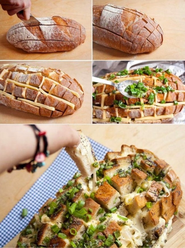 необычно нарезанный хлеб