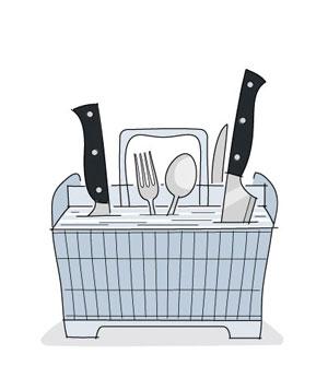 ножи в посудомойке