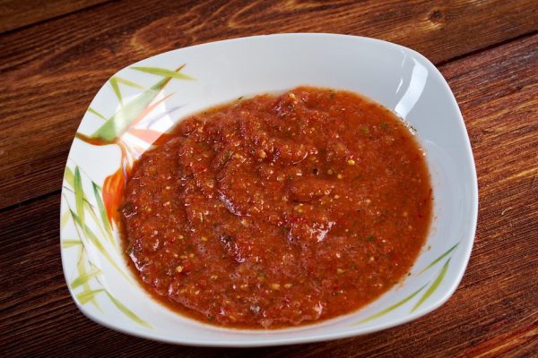 georgian sauce adjika. farm-style