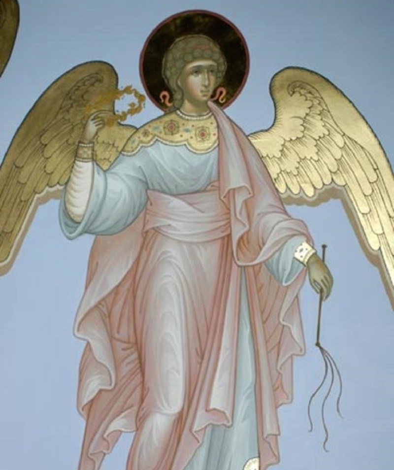 Ангел благословляющий. Архангел Иегудиил икона. Архангел Варахиил икона, фреска.