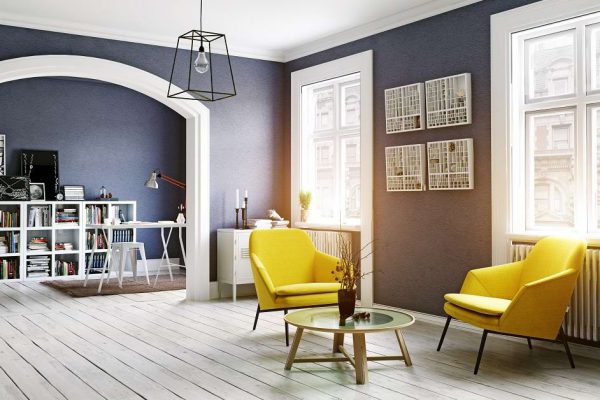 The Modern interior. Scandinavian design style. 3d rendering illustration concept