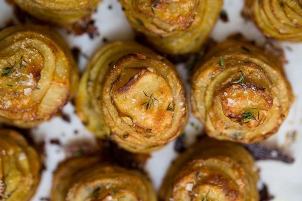 запеченные башенки из картофеля