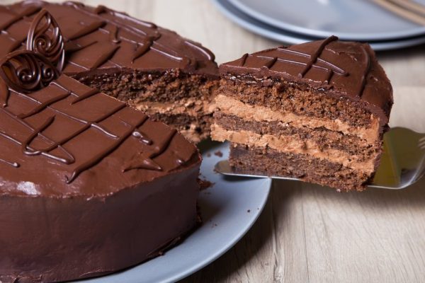 Chocolate cake Prague. Homemade baking.
