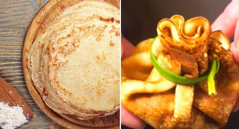 блины с грибами