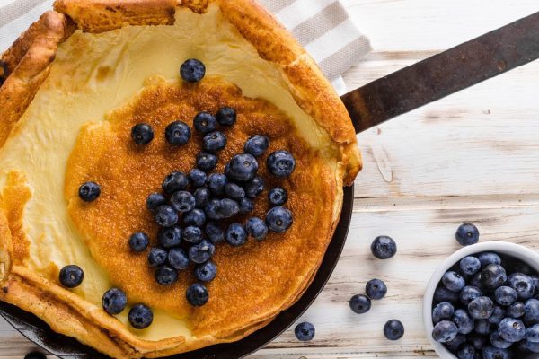 Pancake baked in the oven for iron skillet