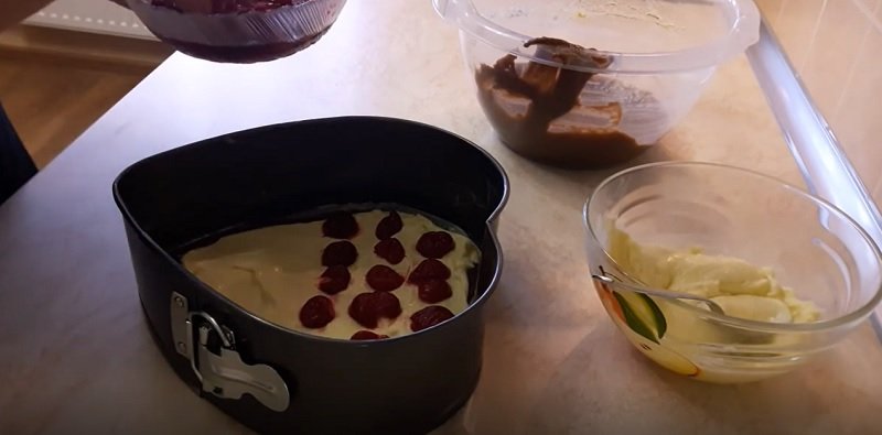 брауни с творогом и вишней