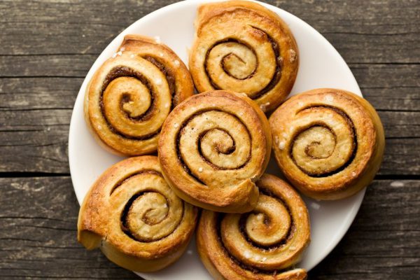 top view of cinnamon buns