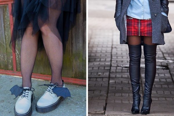 С чем носить черные колготки осенью