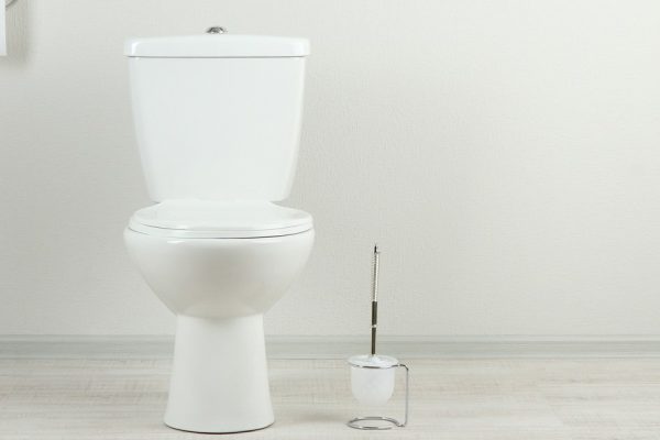 White toilet bowl in a bathroom