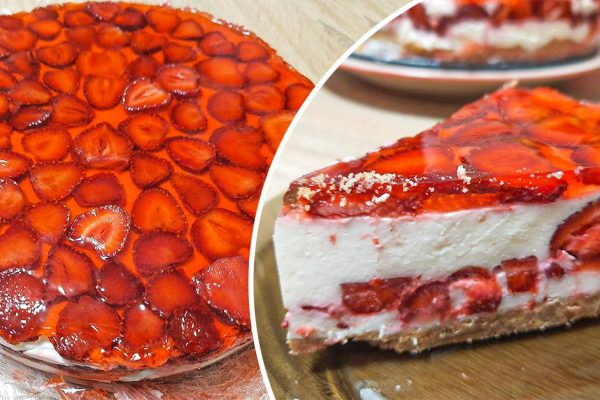 Готовлю клубничный чизкейк на американский манер, выпекать ничего не придется