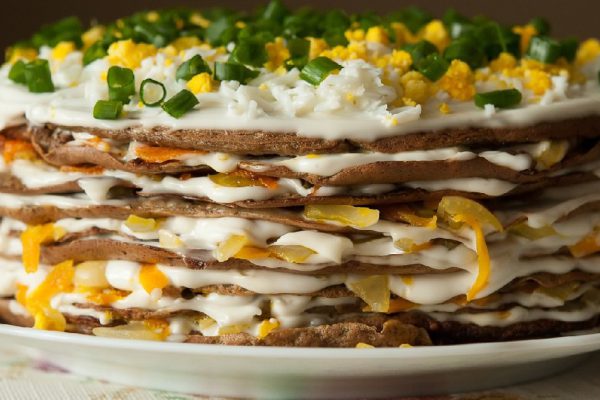 liver cake with egg - home cooking