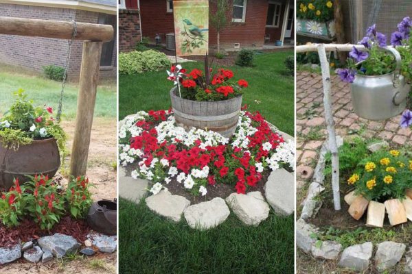 Творческая дачница демонстрирует, какие мини-клумбы можно сажать даже летом