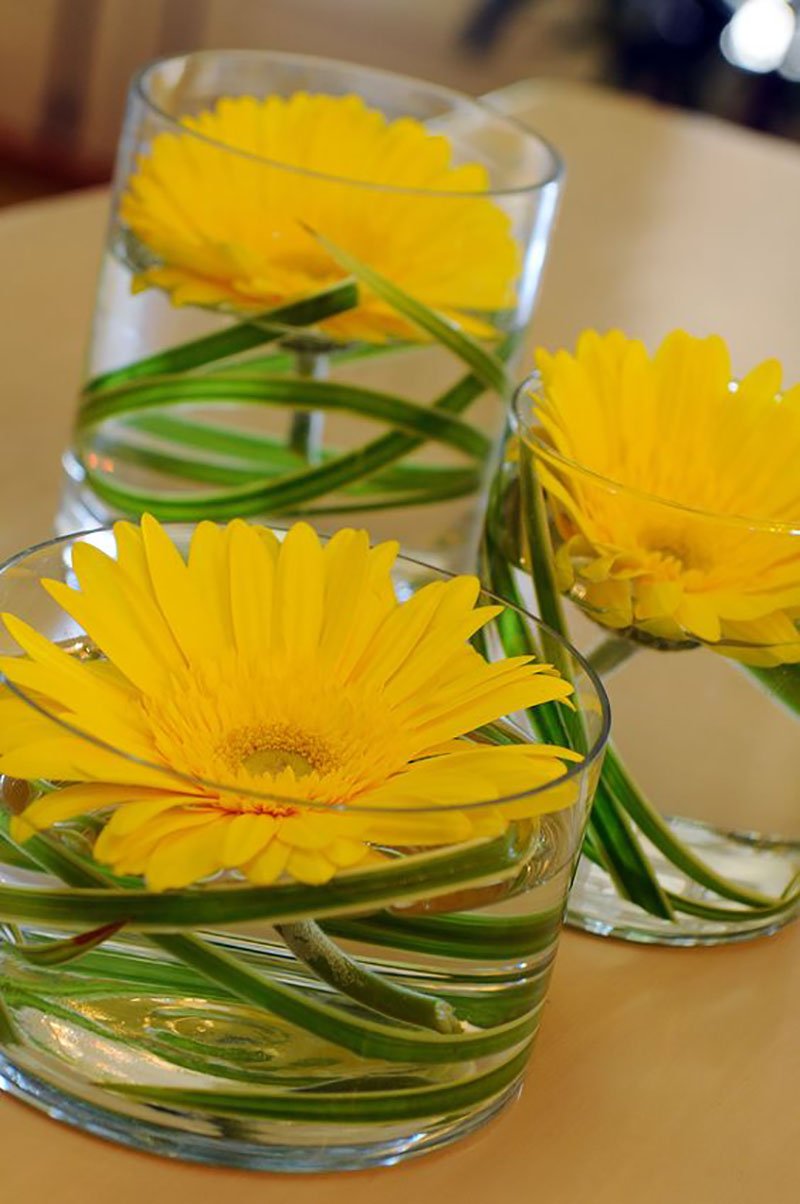 живые цветы в стакане