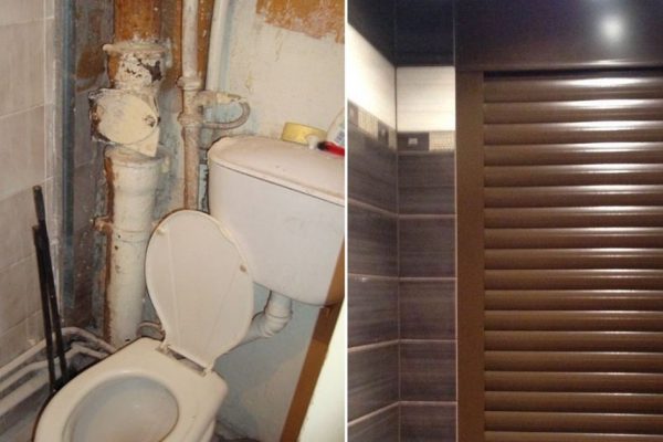 Как спрятать трубы в туалете