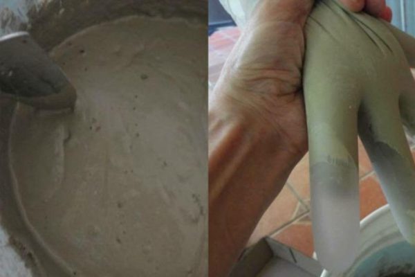 Этот мужчина вылил цемент в резиновые перчатки. Через 2 дня я оценил, какая красота получилась!