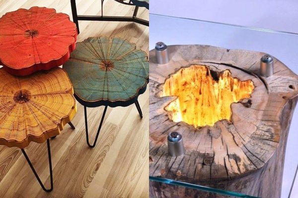 Как умелые дизайнеры используют необработанное дерево в интерьере