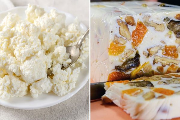 Сливочный десерт из творога заворачиваю в темный пакет и заматываю пищевой пленкой, чтобы муж не нашел раньше времени