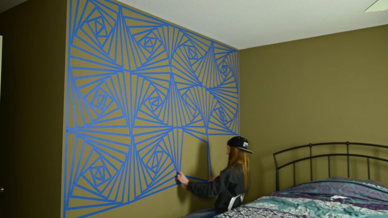 дизайн стен в комнате краской