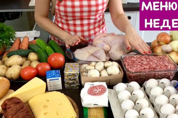 Меню на неделю для семьи из трех человек