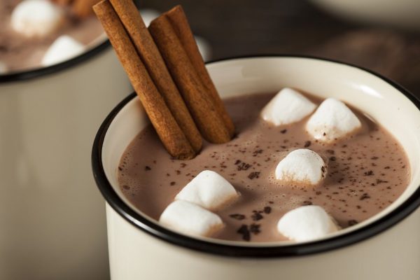 Gourmet Hot Chocolate Milk with Cinnamon and Marshmallows