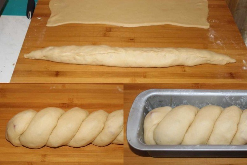 Почему хлеб кажется вкуснее, когда отламываешь. оставь, форму, молока, желток, мармеладом, дрожжевая, орехи, сахарную, приготовь, выпекается, глазурь, сверху, плетенка, этого, градусов, температуре, минут, смешай, 30–35, тестоВыпекай