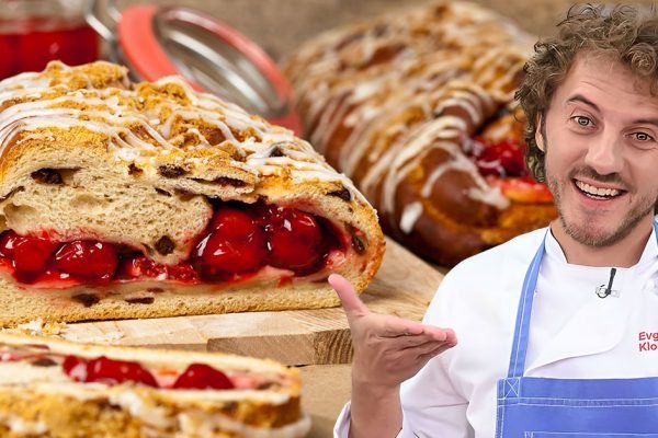 Улыбчивый Евгений Клопотенко поделился рецептом сочного пирога с вишнями