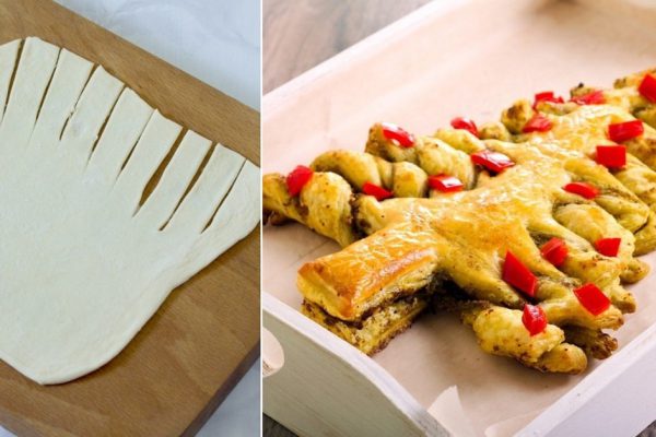 Технология приготовления елки из слоеного теста