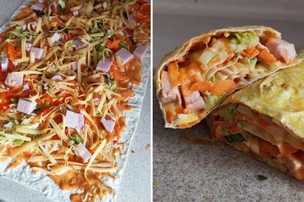 Когда времени нет, но хочется поесть чего-то горячего, просто заворачиваю начинку в лаваш и отправляю в духовку