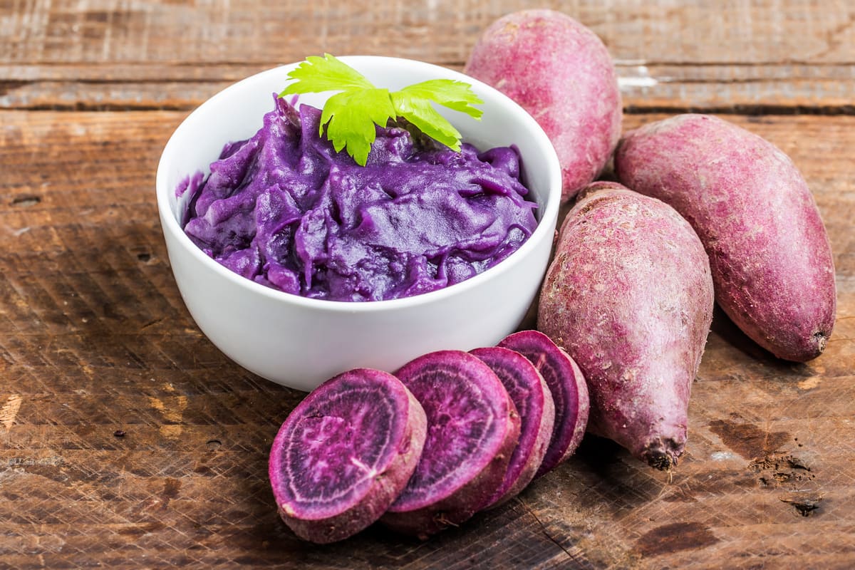 Из фиолетового картофеля «солоха» надумал сварить пюре, демонстрирую, что получилось картофель, фиолетовый, картофеля, стоит, оттенок, готовить, такой, только, может, фиолетового, необычным, «солоха», сливочного, насыщенный, запекания, имеют, лучше, можно, молока, совсем