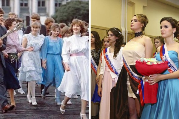 Советские выпускницы в платьях из кримплена и выпускники, что впервые надели костюм