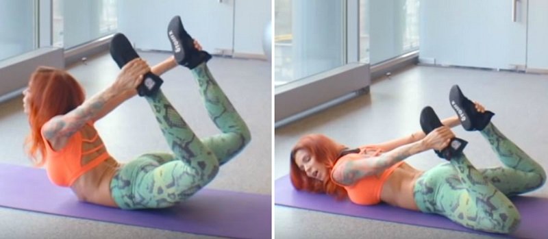 упражнение лодочка на спине