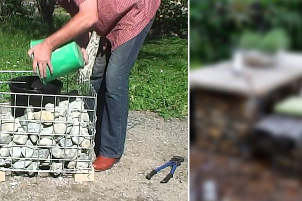 Как украсить участок габионами