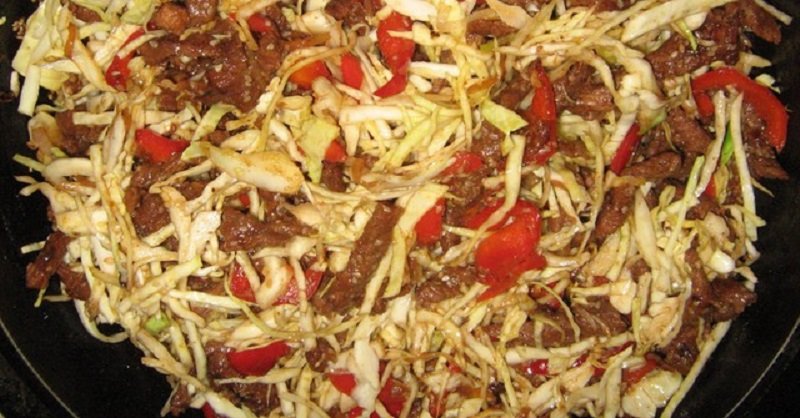 говядина с капустой