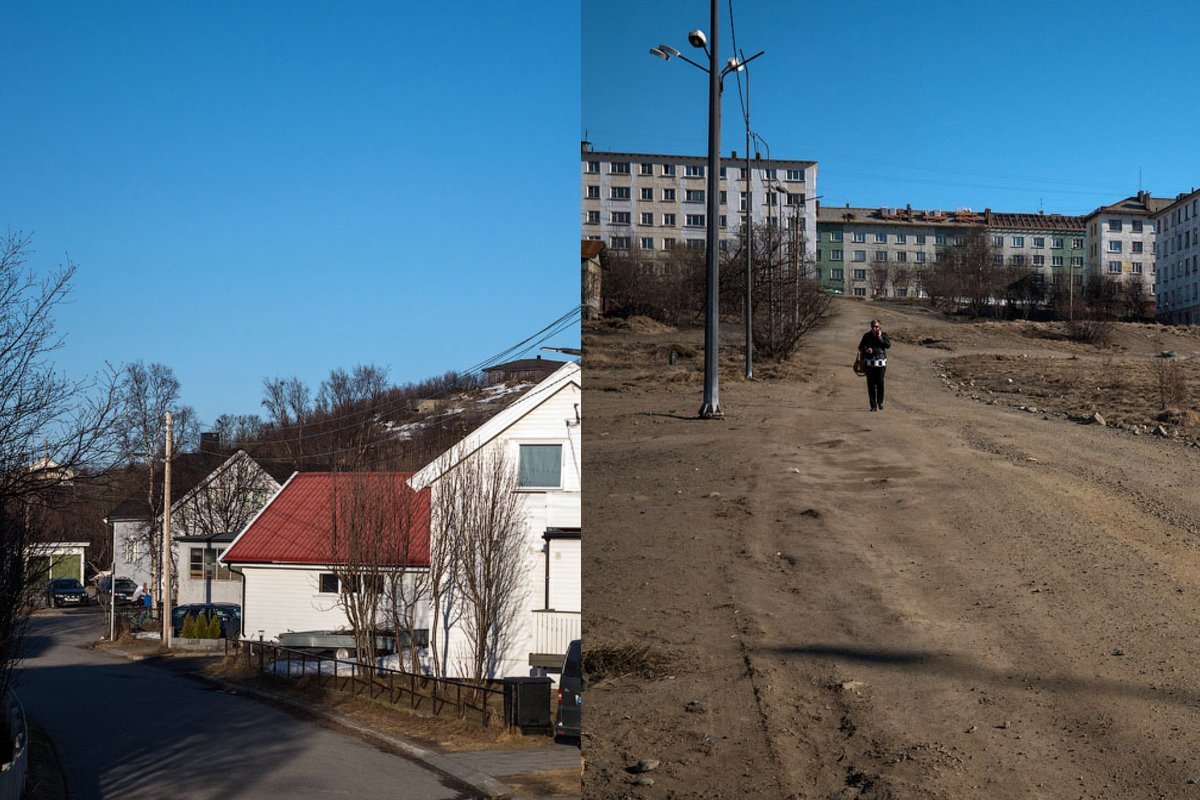 Чему радуются живущие на границе России и Норвегии молодые люди достаточно, Норвегии, город, стороны, здесь, между, можно, России, Никеле, полярный, Киркенес, время, всего, является, находится, разноцветных, получасе, уныло, совершенно, VarlamovМножество
