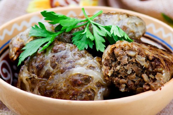 grechanik with a liver, a dish of traditional Ukrainian cuisine. style rustic.