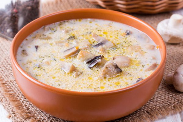 Рецепт сырного супа с грибами и мясным фаршем