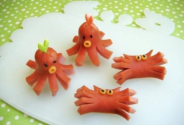 осьминожки из сосисок