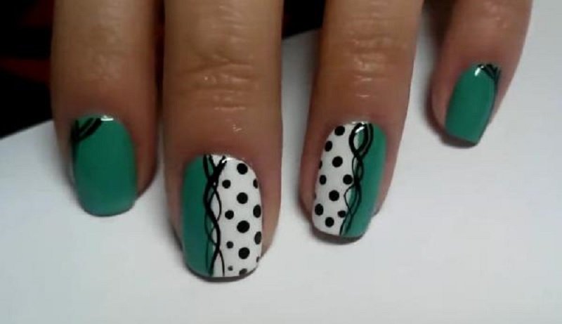 зеленый маникюр