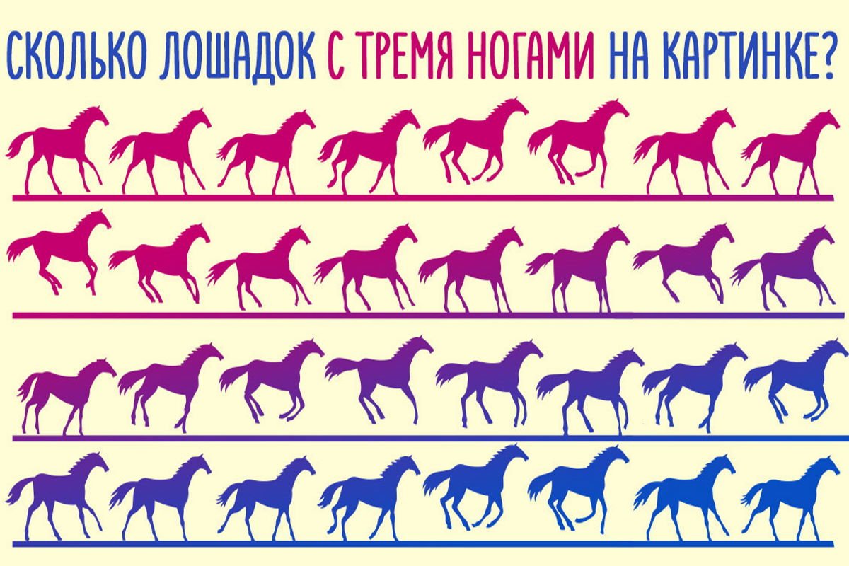 Сколько лошадей с тремя ногами изобразил хмельной дизайнер только, внимательность, головоломки, найти, удалось, картинках, котик, тремя, лошадей, заданием, тогда, картинке, сколько, внимательные, нижнем, времени, InstagramПубликация, ногами, публикацию, решения