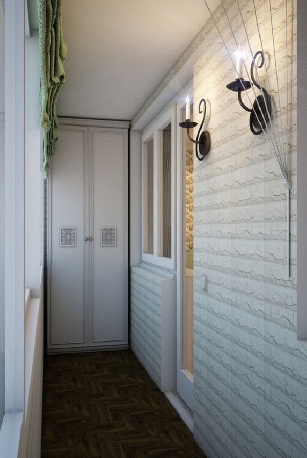 интерьер балкона из дерева