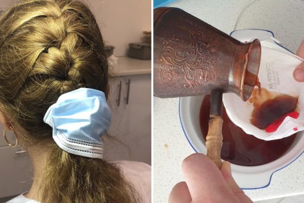 Дома накопилось два пакета масок, показываю пути альтернативного использования