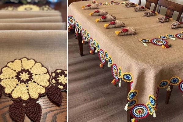 Цветы из мешковины