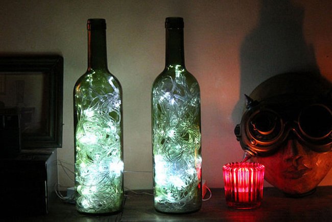 пустые бутылки для интерьера