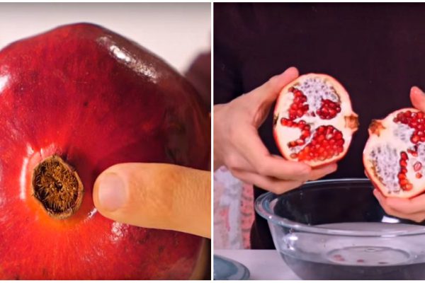 Самый легкий способ очистить гранат! Подготовь лишь миску с водой…