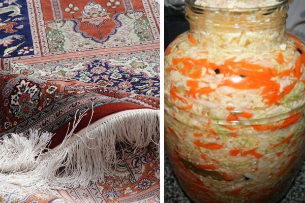 Она взяла квашеную капусту и рассыпала ее по ковру… Результат восхитил всех домашних!