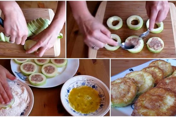 Замечательные кабачки с мясом в кляре: всего 15 минут — и любимое блюдо готово!