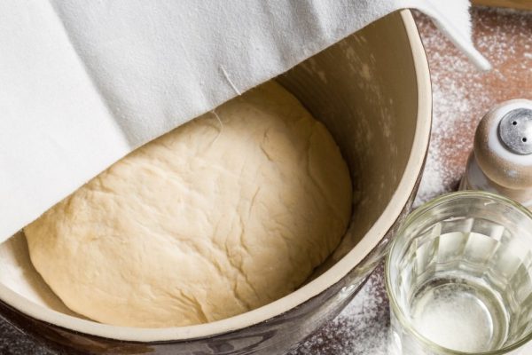 Yeast dough let stand to rise