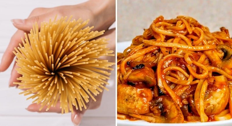 паста с шаспиньонами