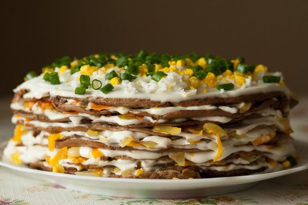 liver cake with egg - home cooking