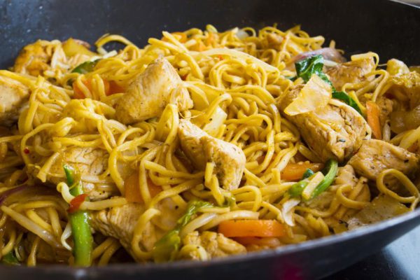 mushroom, chicken, or turkey and vegetable stir fry with fresh vegetables